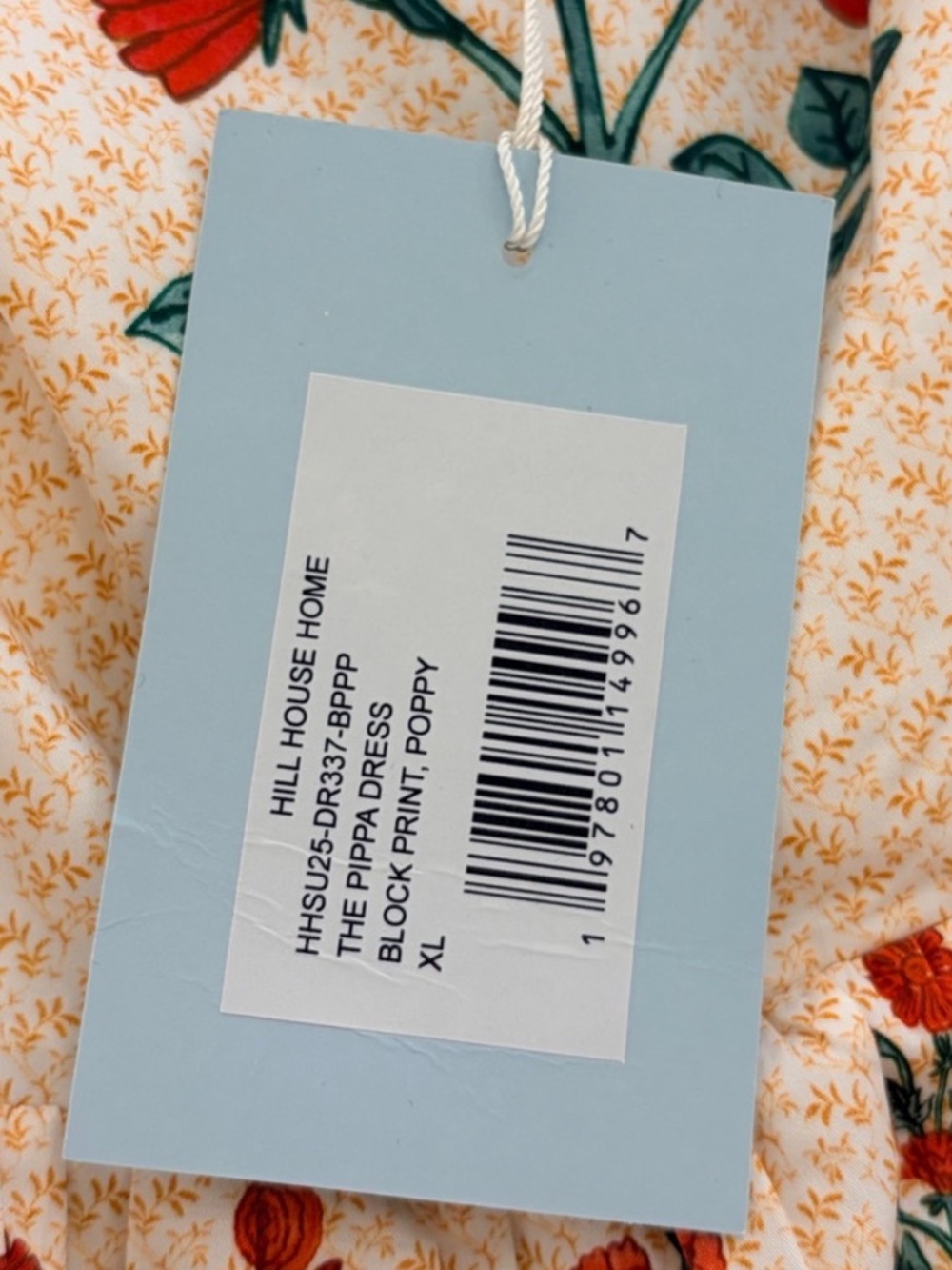 New With Tags Hill House XL Pippa Dress in Poppy Block Print - Picture 10 of 10